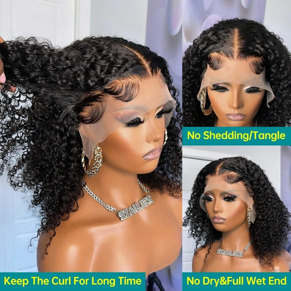 Jerry Curly Short Bob Wig 13x4 Bob Wigs Brazilian Water Deep Wave Human Hair Wigs