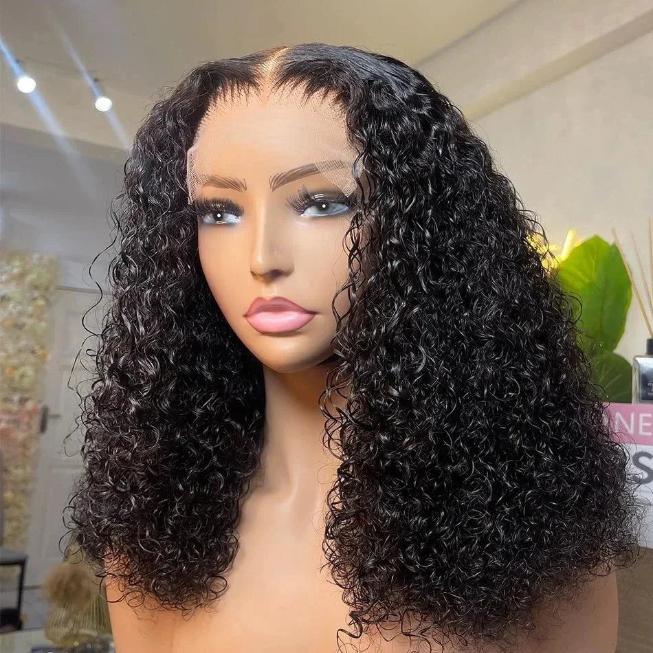 Deep Curly wave 100% Human Hair 13x4 Lace Frontal Brazilian Remy Wigs