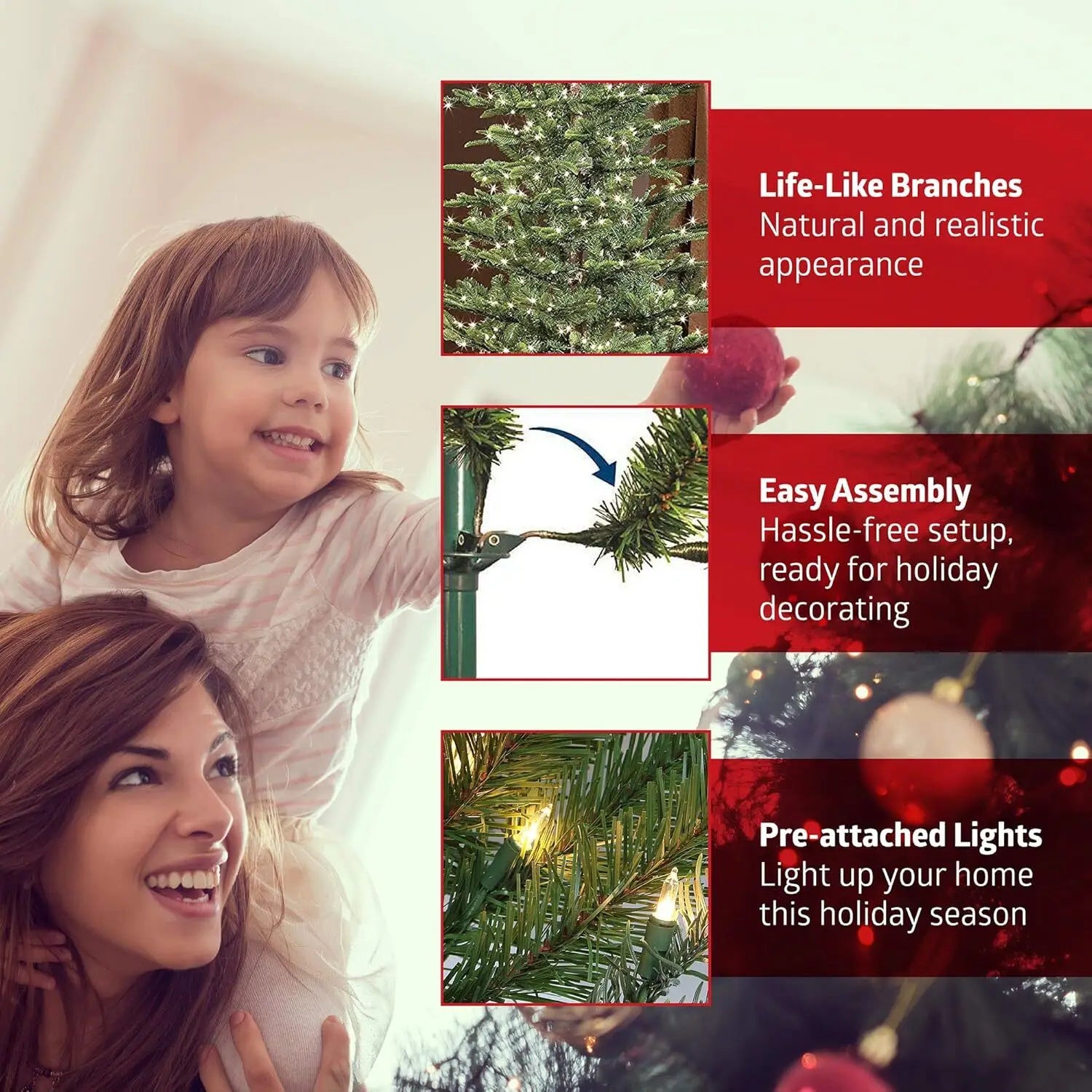 7.5 Foot Pre-Lit Flocked Aspen Fir Artificial Christmas Tree with 700 UL Listed Clear Lights