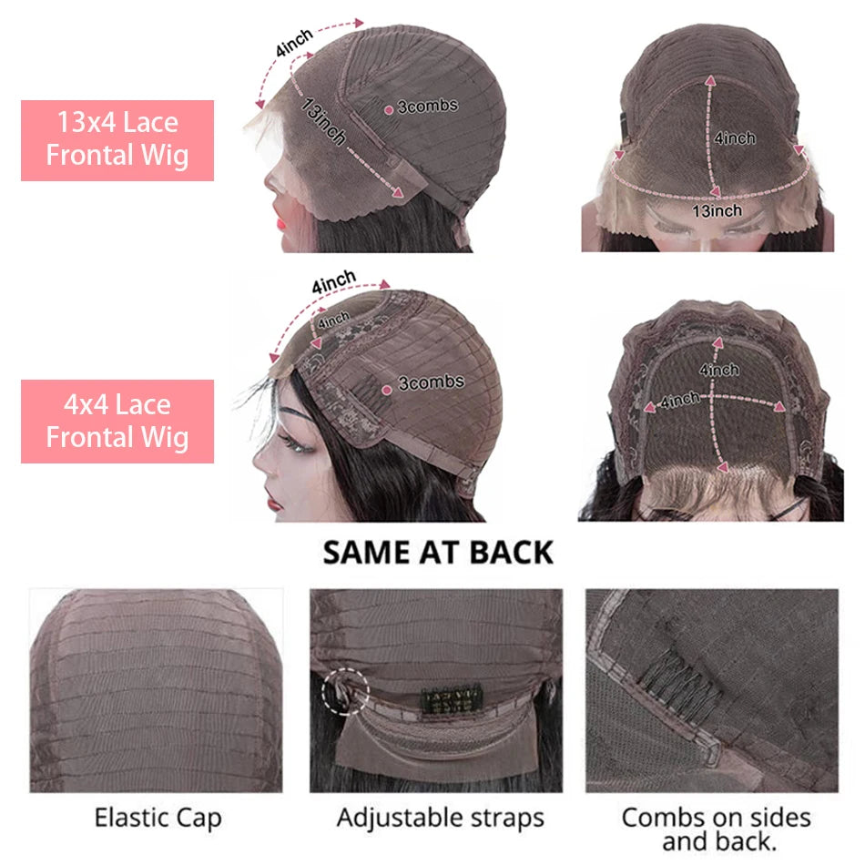 13x4 Short Bob Wigs Brazilian Remy Transparent Bob Human Hair Wigs 4x4 Pre Plucked Bone Straight Human Hair Wig