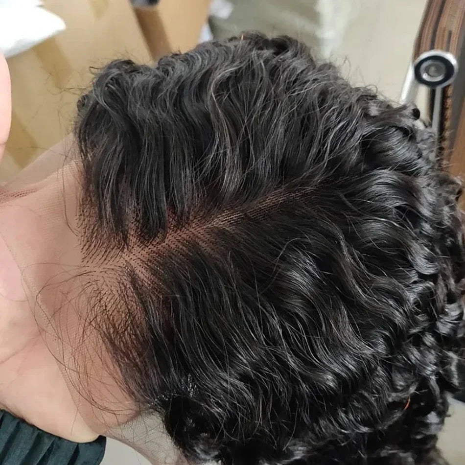Brazilian Short Bob 250% 13x4 13x6 Lace Frontal Human Hair Deep Wave HD Transparent Curly Closure 5x5 Wig Remy Hair