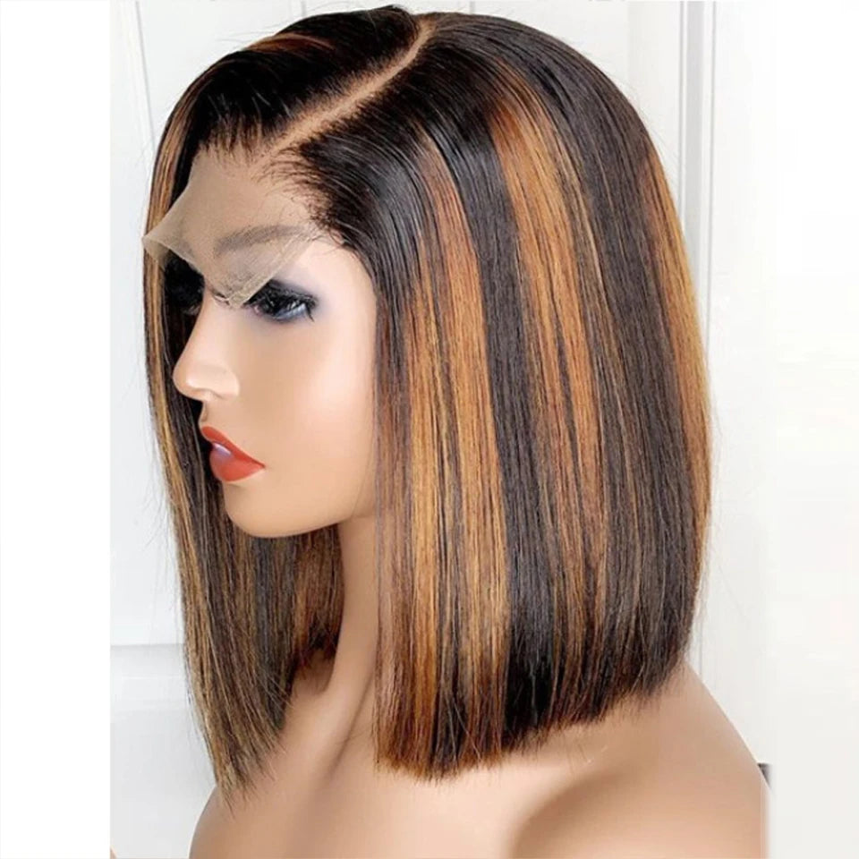 Human Hair Brazilian Short Bob Wig Lace Front Wig