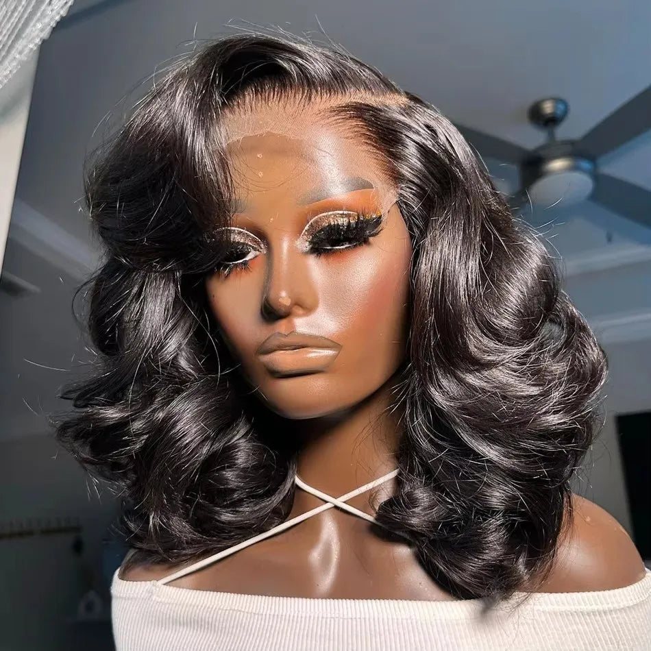 Brazilian Short Bob 13x6 HD Transparent Lace Front Body Wave 13x4 Lace Frontal Human Hair Wavys 5x5 Closure Wig