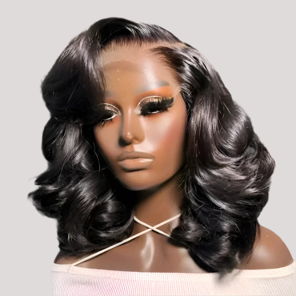 Brazilian Short Bob 13x6 HD Transparent Lace Front Body Wave 13x4 Lace Frontal Human Hair Wavys 5x5 Closure Wig