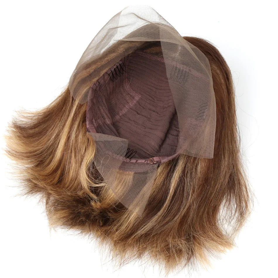 4/27 HD Transparent Full Lace Bob Wigs Piano Colored Straight 13x4 Lace Frontal Human Hair Wig