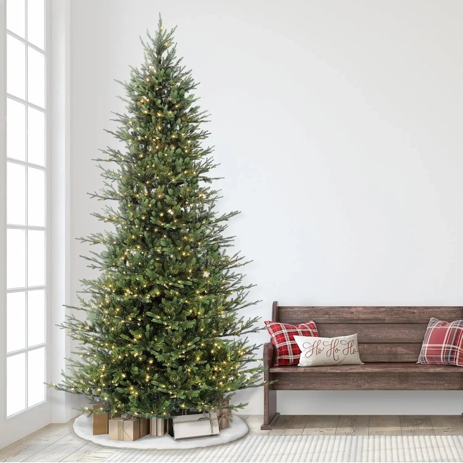 9 Foot Pre-Lit Slim Balsam Fir Artificial Christmas Tree with 800 Clear Lights