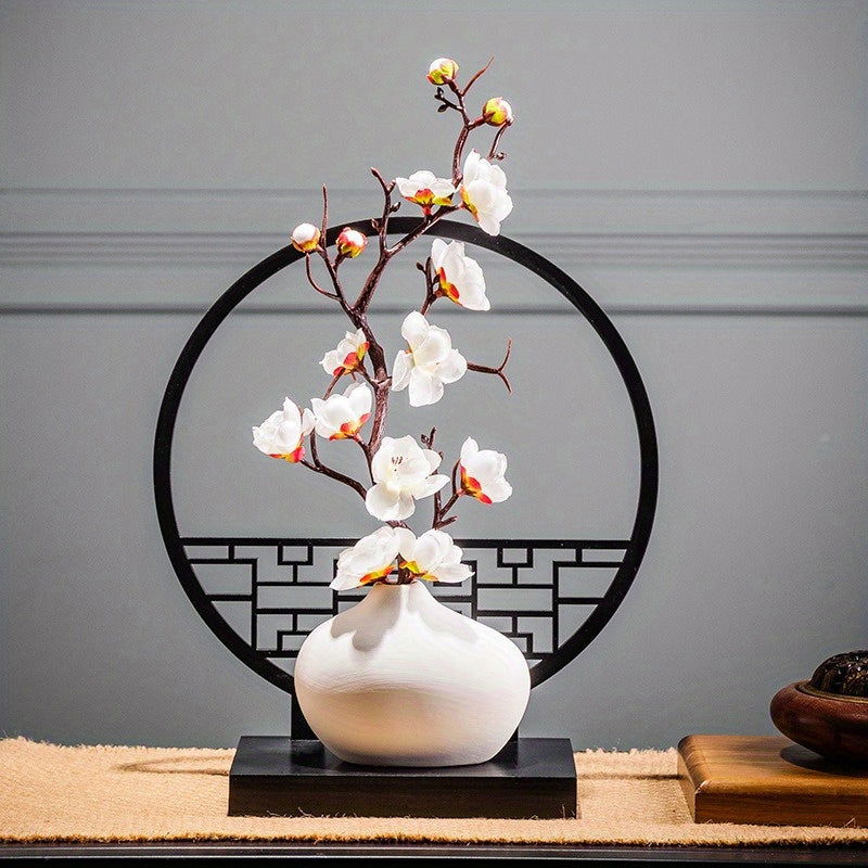 Vintage-Inspired Ceramic Vase - Round Cylinder Design - Graceland Home and Living -