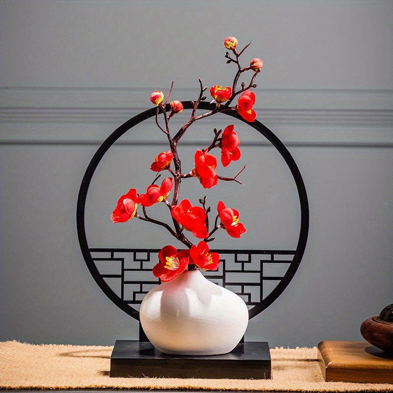 Vintage-Inspired Ceramic Vase - Round Cylinder Design - Graceland Home and Living -