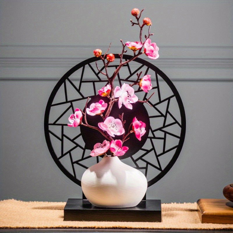 Vintage-Inspired Ceramic Vase - Round Cylinder Design - Graceland Home and Living -