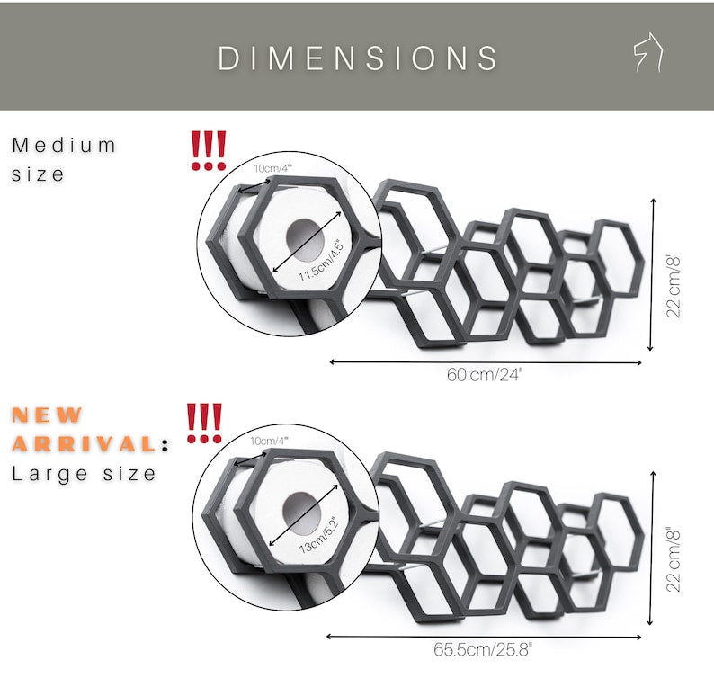 Wall Mount wooden Toilet Paper Holder Honeycomb roll rack - Graceland Home and Living -