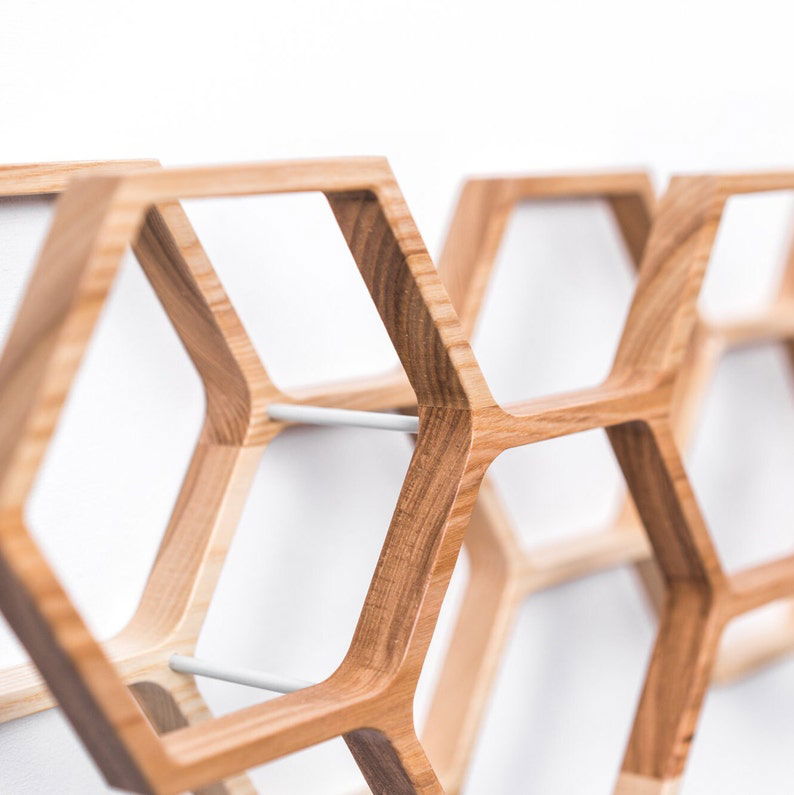 Wall Mount wooden Toilet Paper Holder Honeycomb roll rack - Graceland Home and Living -