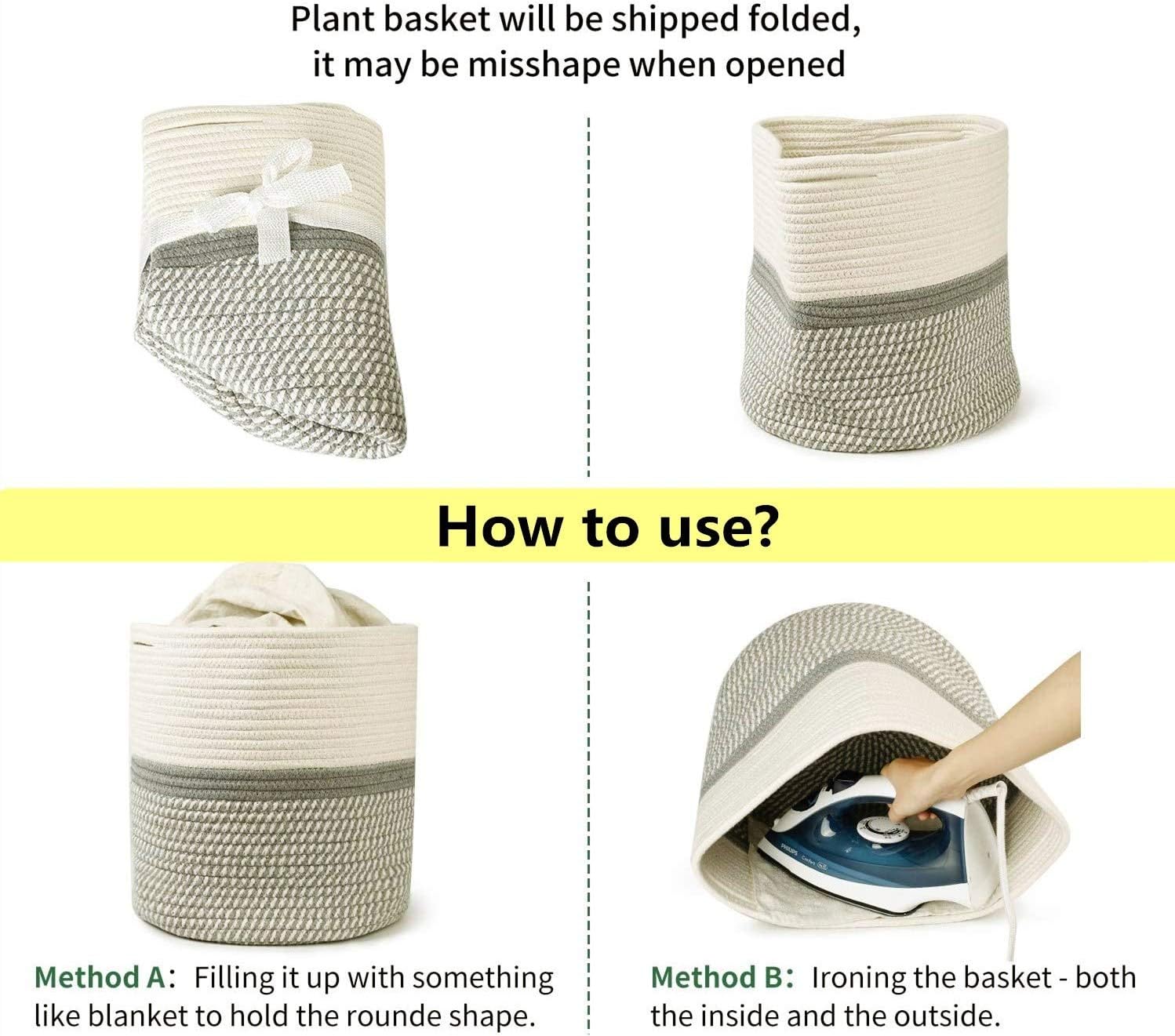 Woven Cotton Rope Basket, Large Laundry Basket, - Graceland Home and Living -