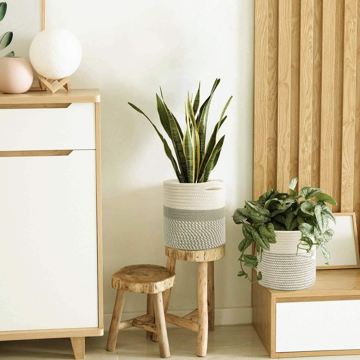 Woven Cotton Rope Basket, Large Laundry Basket, - Graceland Home and Living -