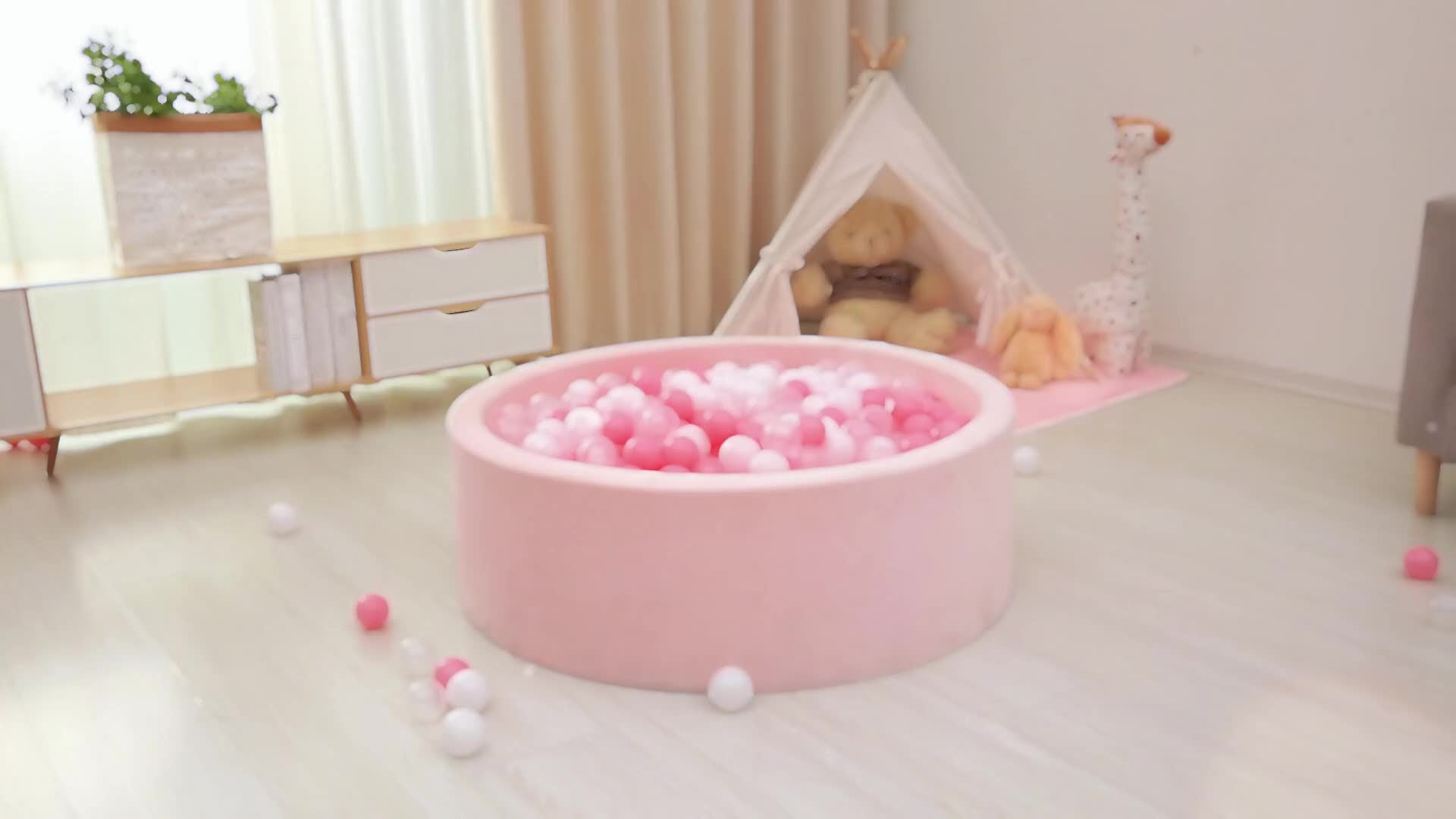 105pcs Soft Plastic Ball Pit Balls Youngsters Playtime and Youngsters Development, Ball Pit for Youngsters