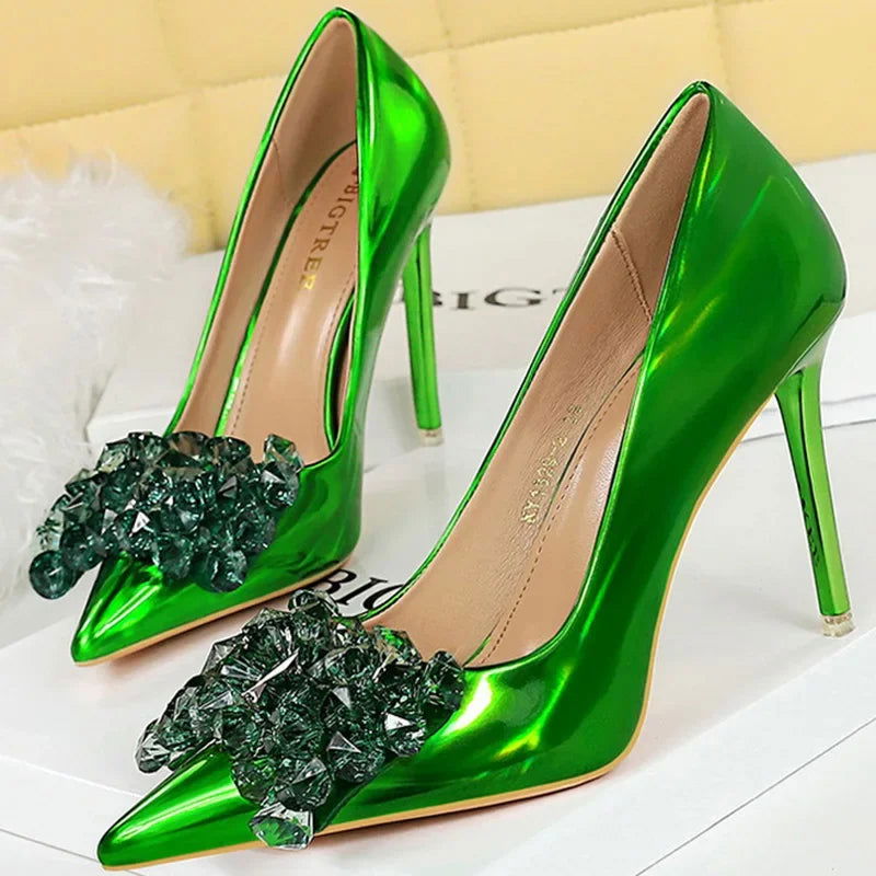 10.5cm High Heels Sexy Rhinestone Shoes - Graceland Home and Living -  - #tag1#