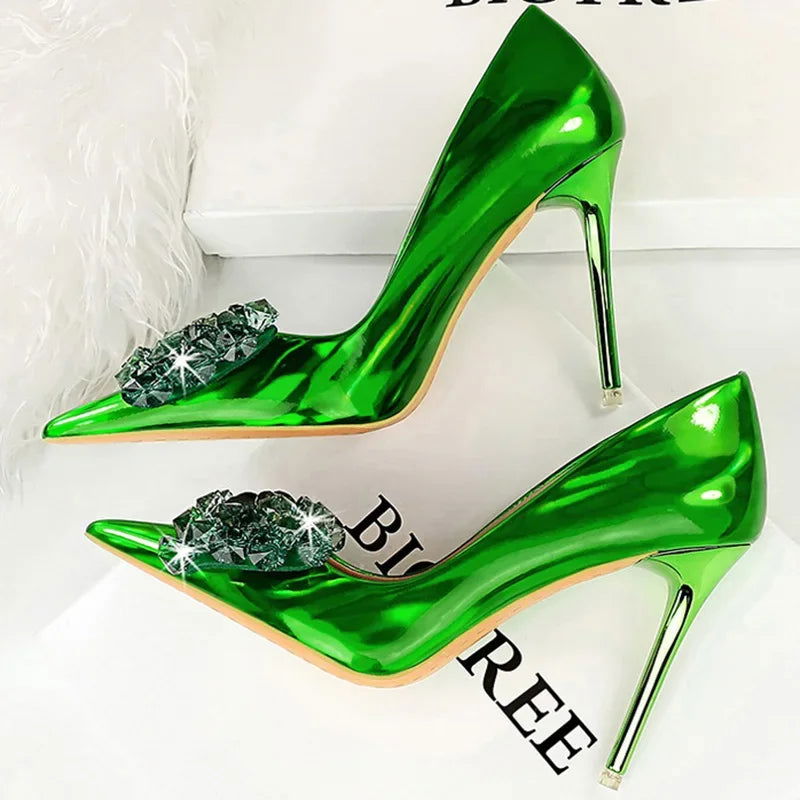 10.5cm High Heels Sexy Rhinestone Shoes - Graceland Home and Living -  - #tag1#