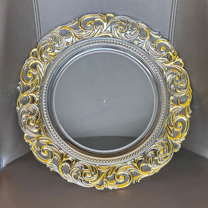 100 PCS Charger Plate Plastic Decorative Service Tray, 13inches - Graceland Home and Living -  - #tag1#