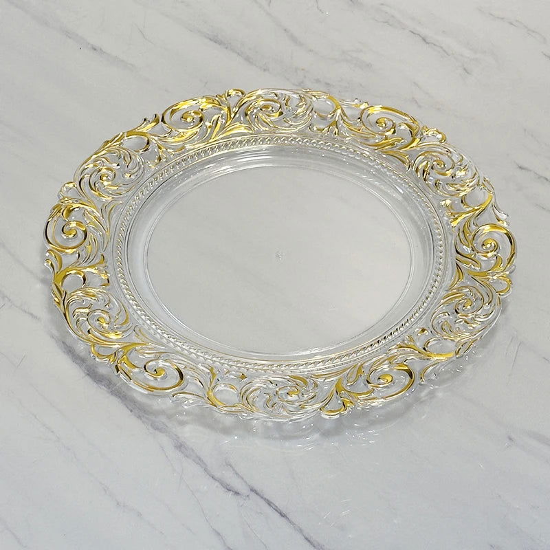 100 PCS Charger Plate Plastic Decorative Service Tray, 13inches - Graceland Home and Living -  - #tag1#