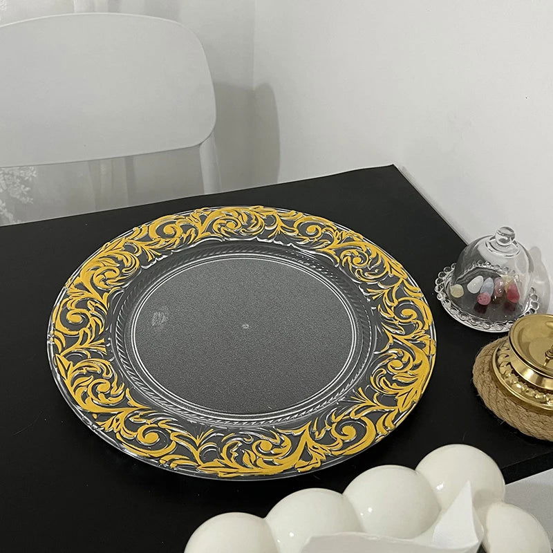 100 PCS Charger Plate Plastic Decorative Service Tray, 13inches - Graceland Home and Living -  - #tag1#