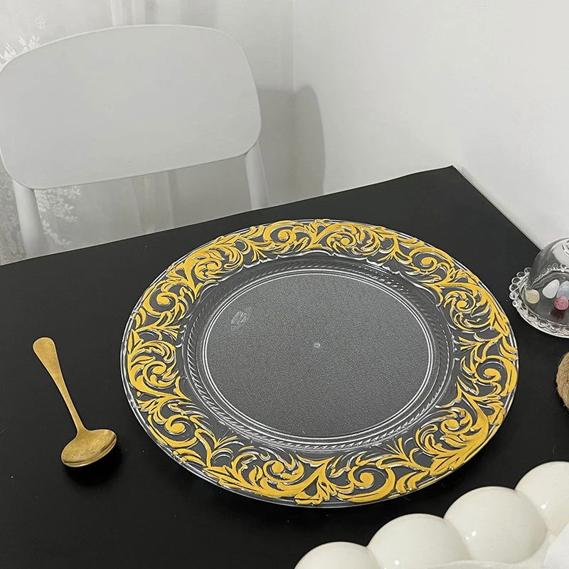 100 PCS Charger Plate Plastic Decorative Service Tray, 13inches - Graceland Home and Living -  - #tag1#