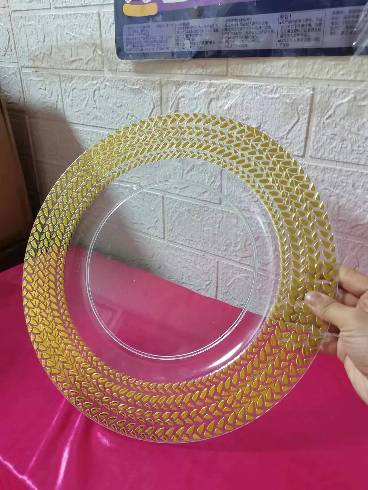 100pcs  Decorative Plate Transparent Plastic Plate - Graceland Home and Living -  - #tag1#