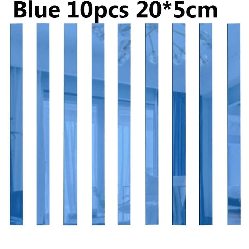 10Pcs 3D Mirror Wall Stickers Acrylic Wall Decorations - Graceland Home and Living -  - #tag1#