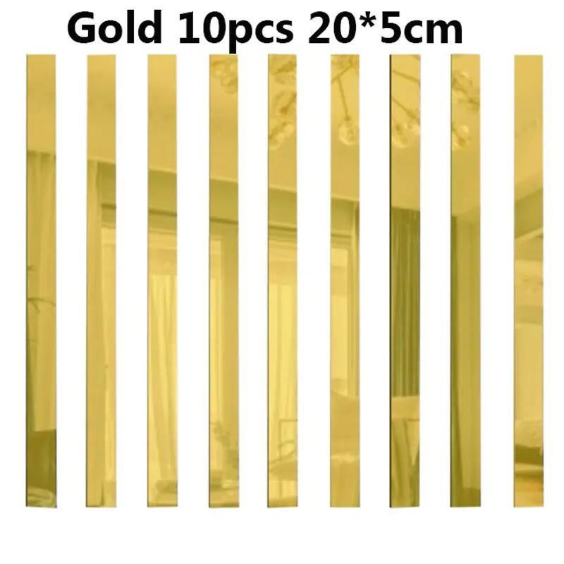 10Pcs 3D Mirror Wall Stickers Acrylic Wall Decorations - Graceland Home and Living -  - #tag1#