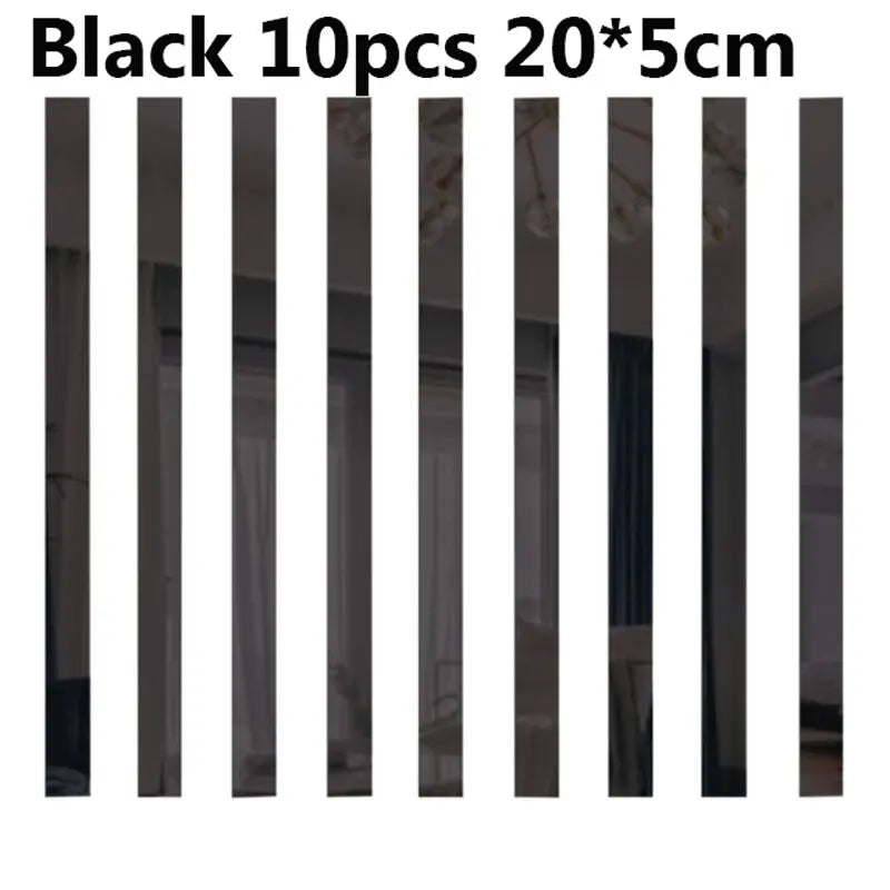 10Pcs 3D Mirror Wall Stickers Acrylic Wall Decorations - Graceland Home and Living -  - #tag1#