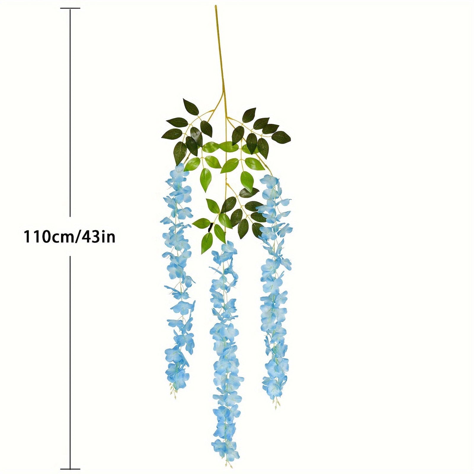 10Pcs Artificial Wisteria Vine Garland Silk Fake Flowers - 3.65 Ft, Silk Wisteria Hanging Vine - Graceland Home and Living -  - #tag1#