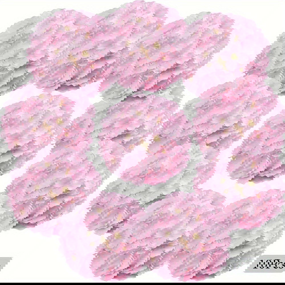 10pcs Artificial Flowers Pink  Hydrangea Silk Flowers Heads - Graceland Home and Living -  - #tag1#