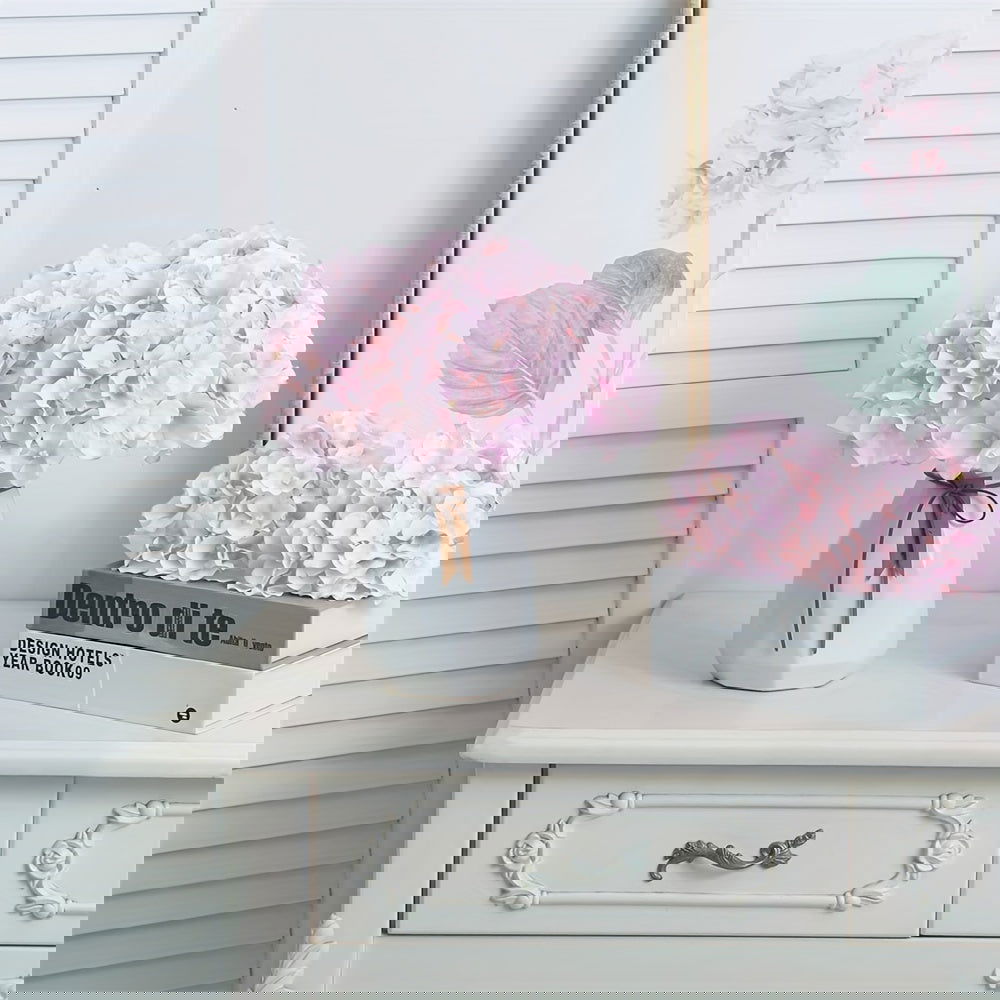 10pcs Artificial Flowers Pink  Hydrangea Silk Flowers Heads - Graceland Home and Living -  - #tag1#