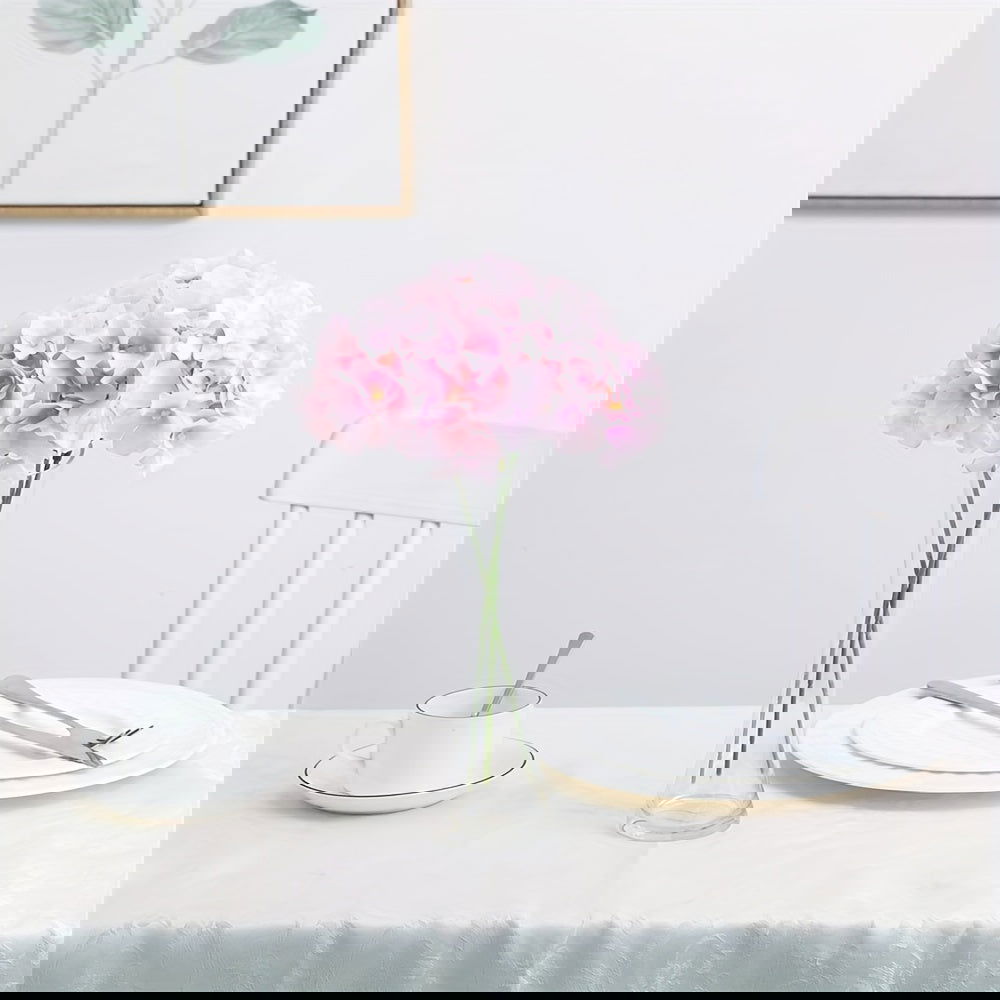 10pcs Artificial Flowers Pink  Hydrangea Silk Flowers Heads - Graceland Home and Living -  - #tag1#