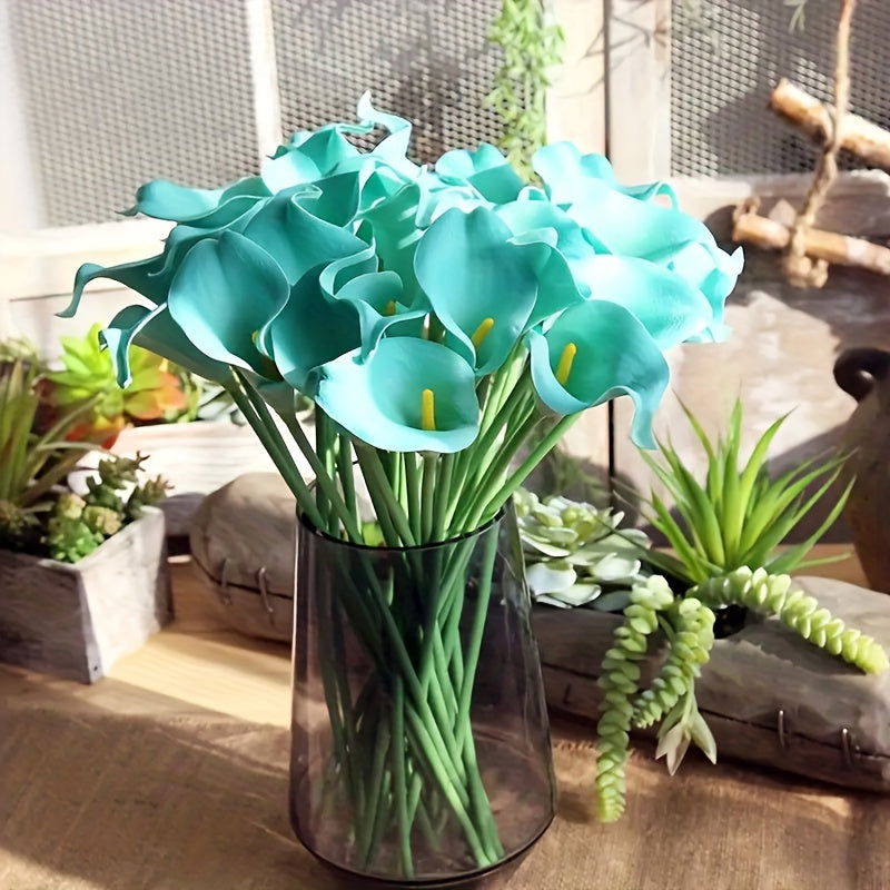 10pcs Real Touch Artificial Calla Lily Bouquet - Premium Faux Flowers - Graceland Home and Living -  - #tag1#