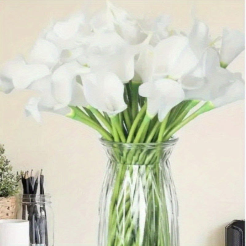 10pcs Vibrant Artificial Calla Lily Bouquet - Realistic Petals - Graceland Home and Living -  - #tag1#