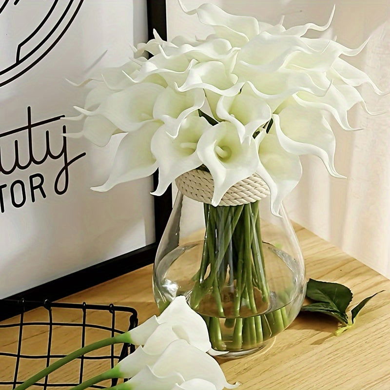 10pcs Vibrant Artificial Calla Lily Bouquet - Realistic Petals - Graceland Home and Living -  - #tag1#
