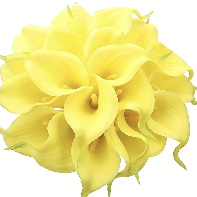 10pcs Vibrant Artificial Calla Lily Bouquet - Realistic Petals - Graceland Home and Living -  - #tag1#