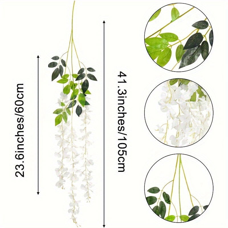 12 Pack Artificial Wisteria Flower Garlands - Graceland Home and Living -  - #tag1#