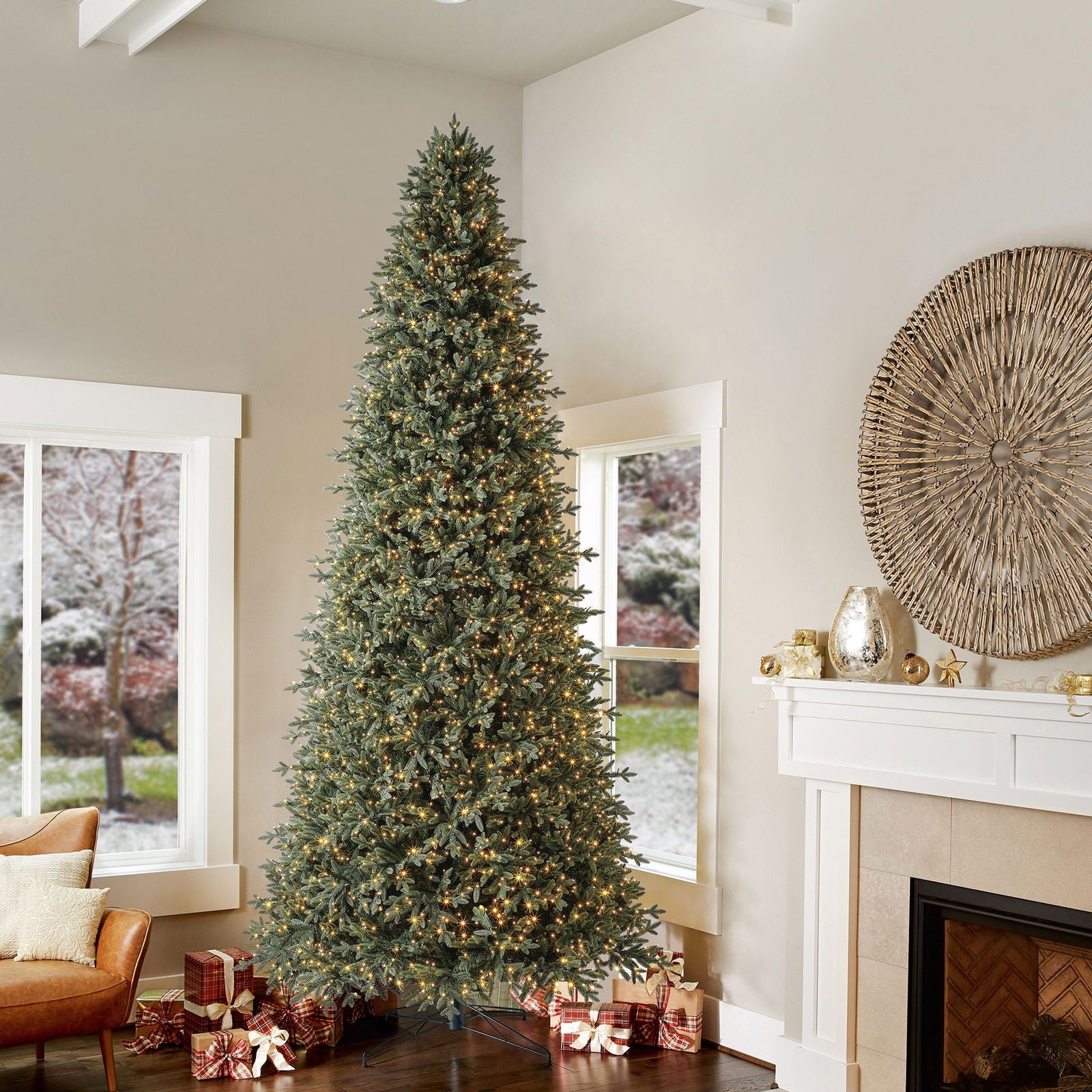 12 ft Pre-Lit Aspen Artificial Christmas Tree, 4430 Color-Changing Radiant Micro LED Lights - Graceland Home and Living -  - #tag1#