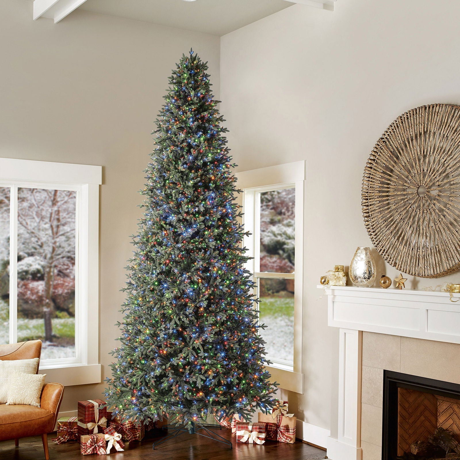 12 ft Pre-Lit Aspen Artificial Christmas Tree, 4430 Color-Changing Radiant Micro LED Lights - Graceland Home and Living -  - #tag1#