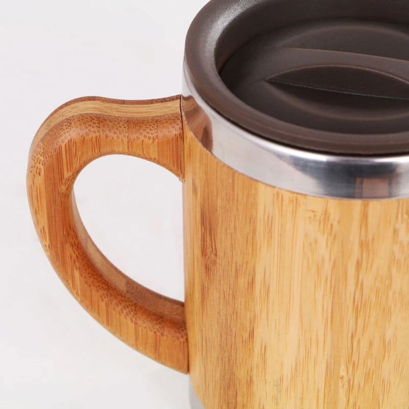 12oz/300ml Natural Bamboo Cup Stainless Steel Liner - Graceland Home and Living -  - #tag1#