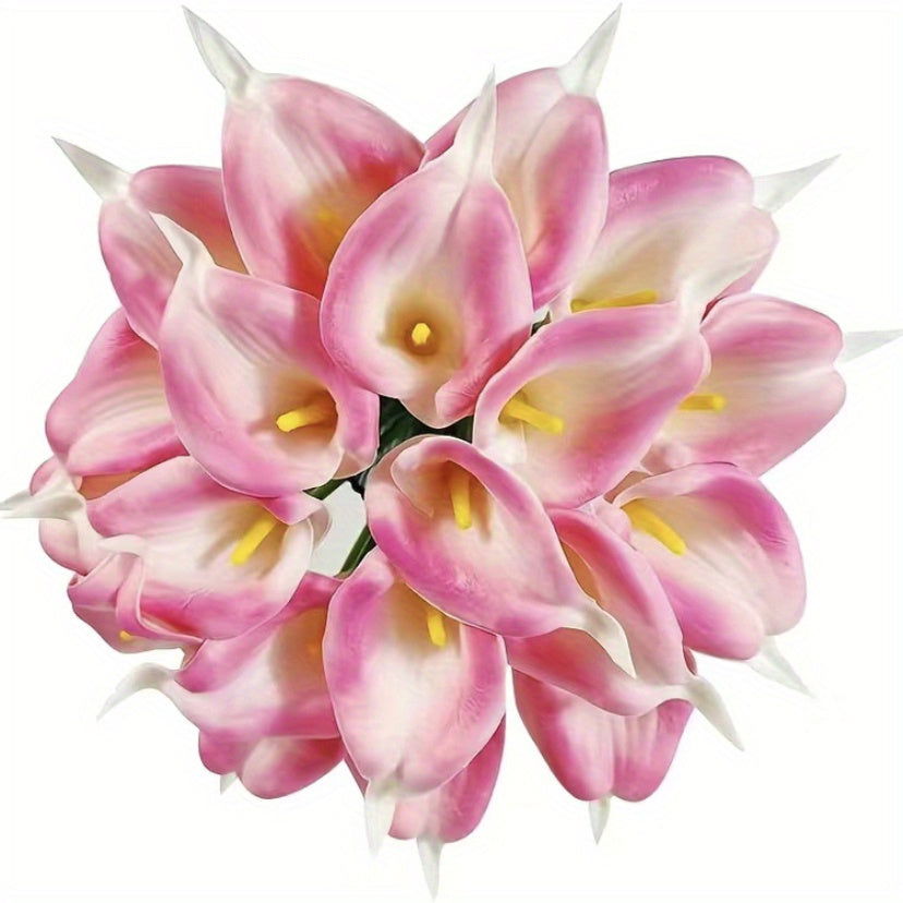 12pcs Exquisite Real Touch Calla Lily Bridal Wedding Bouquet - Graceland Home and Living -  - #tag1#