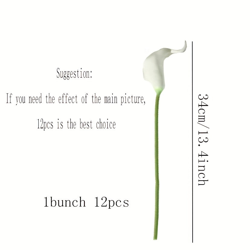 12pcs Exquisite Real Touch Calla Lily Bridal Wedding Bouquet - Graceland Home and Living -  - #tag1#