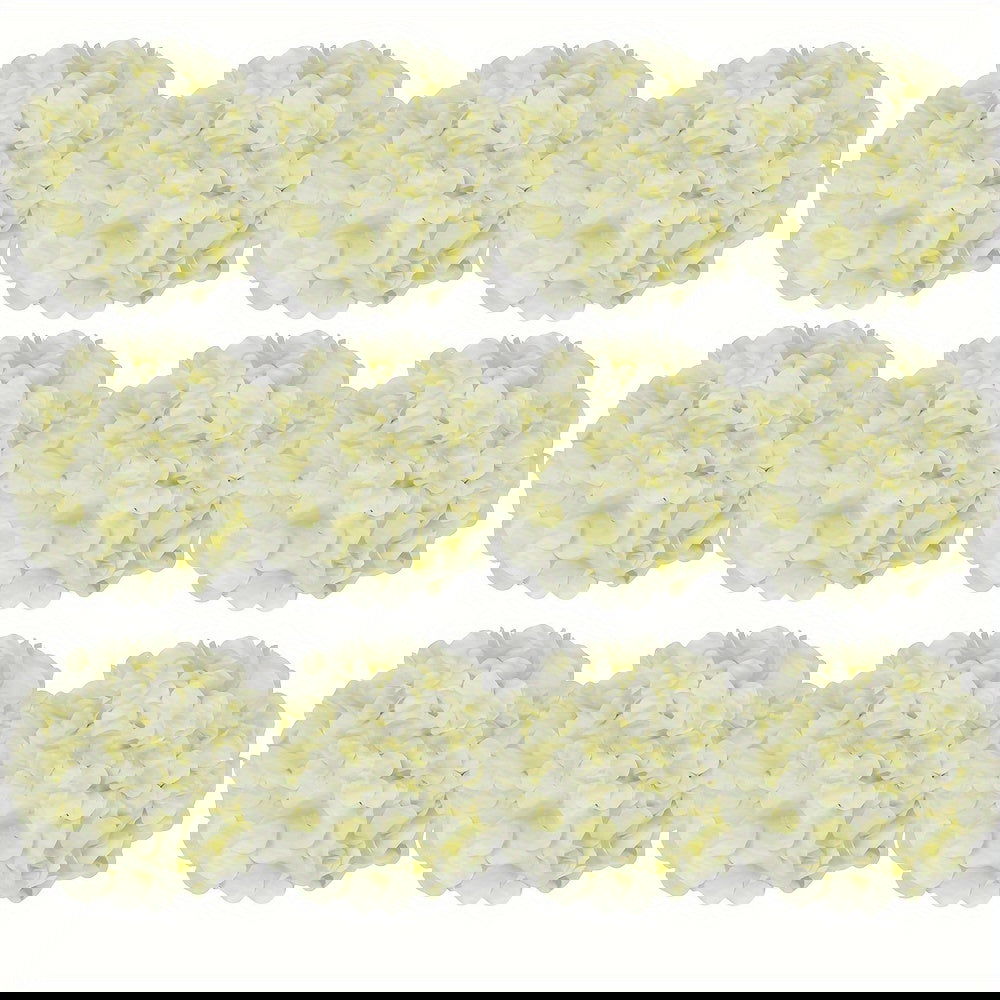 12pcs Lvory Silk Hydrangea Flowers With Stems - Graceland Home and Living -  - #tag1#