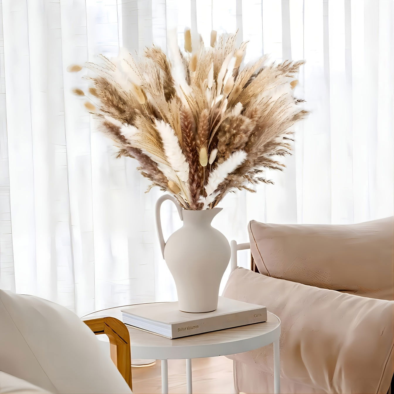 147pcs Boho Chic Artificial Pampas Grass & Bunny Tails Bouquet - Graceland Home and Living -  - #tag1#