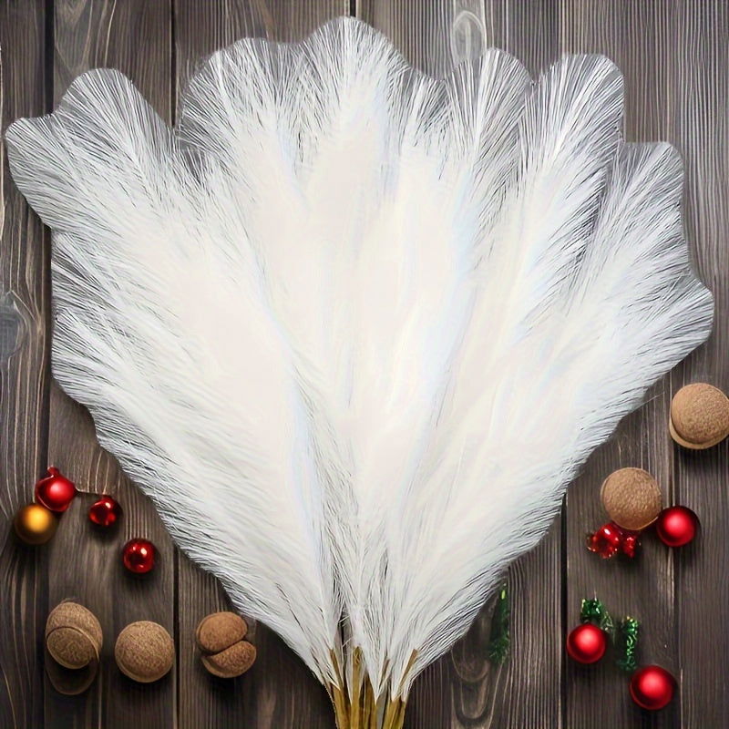 16-Pack White Fluffy Artificial Pampas Grass - Faux Silk Pampas - Graceland Home and Living -  - #tag1#