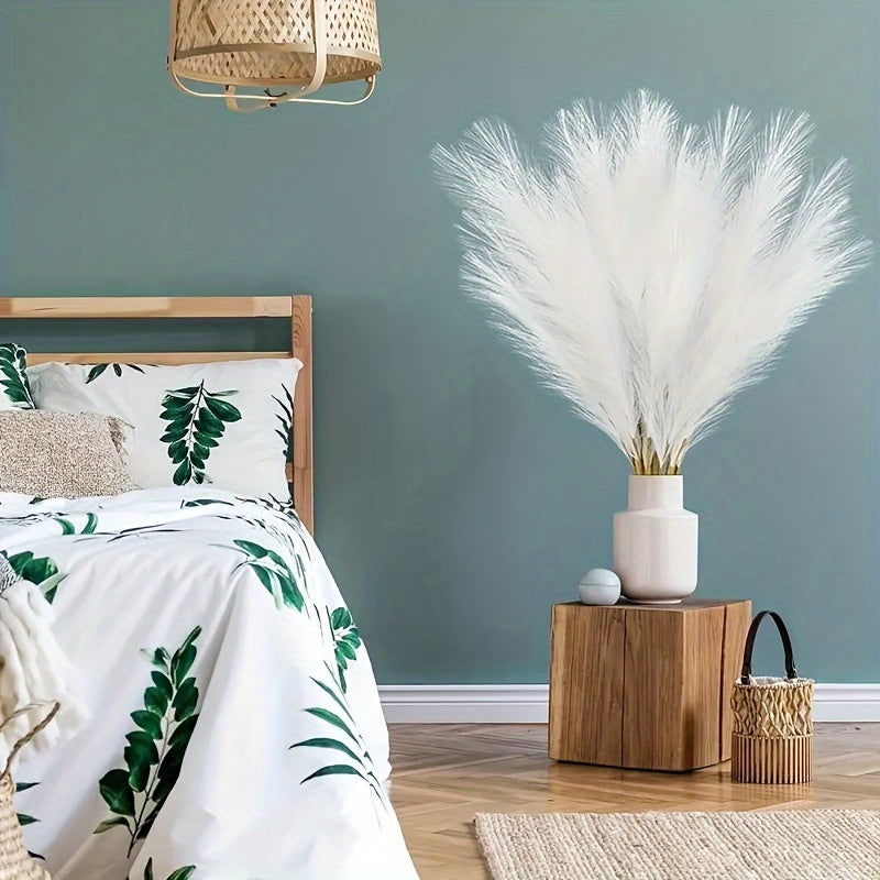 16-Pack White Fluffy Artificial Pampas Grass - Faux Silk Pampas - Graceland Home and Living -  - #tag1#