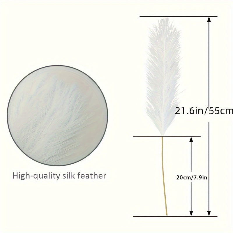 16-Pack White Fluffy Artificial Pampas Grass - Faux Silk Pampas - Graceland Home and Living -  - #tag1#