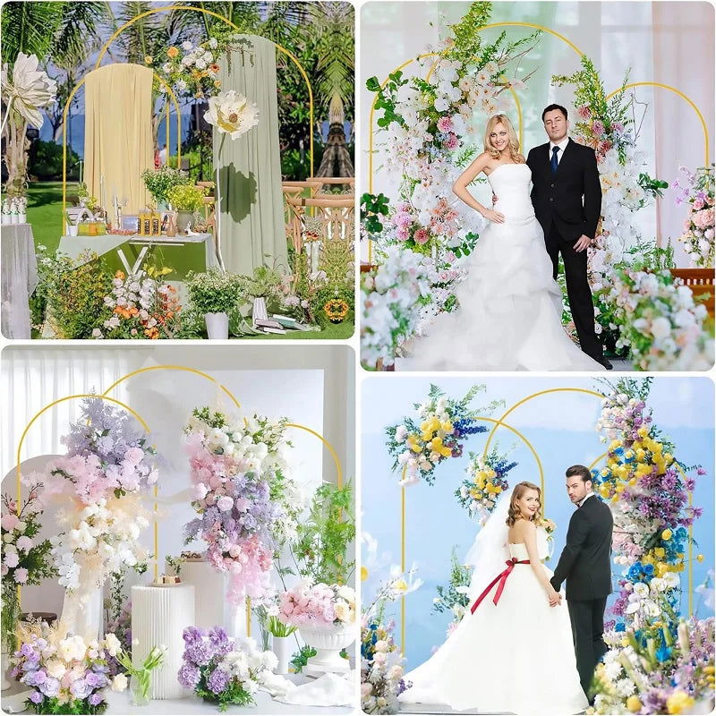1PCS Gold Wedding Arch Stand, Party Decor Balloon arch, Frame Backdrop Holder Bracket,Size 4FT 5FT 6FT 6.6FT 7.2FT - Graceland Home and Living -  - #tag1#