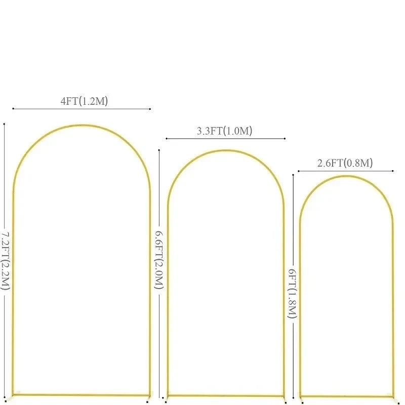 1PCS Gold Wedding Arch Stand, Party Decor Balloon arch, Frame Backdrop Holder Bracket,Size 4FT 5FT 6FT 6.6FT 7.2FT - Graceland Home and Living -  - #tag1#
