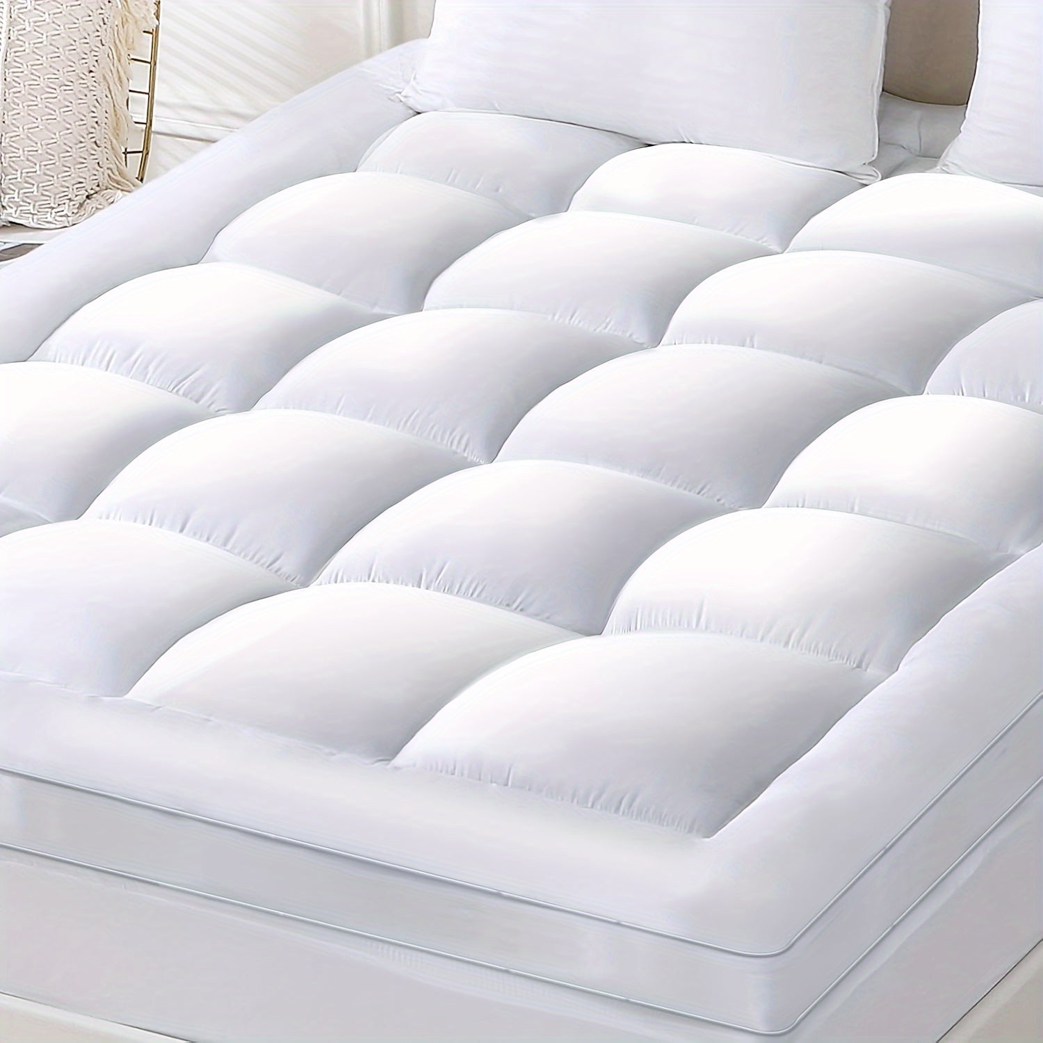 1 PACK Pillow Top Mattress Topper Soft Mattress Pad With 8"-21" Deep Pocket - Graceland Home and Living - Graceland Home and Living 